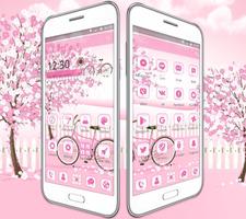 Sakura Pink Bicycle Launcher Theme capture d'écran 1