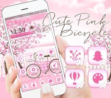 Sakura Pink Bicycle Launcher Theme ảnh chụp màn hình 2