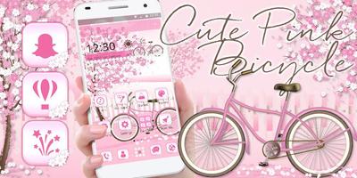 Sakura Pink Bicycle Launcher Theme capture d'écran 3