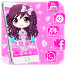 Cute Pink Baby Girl Cartoon Theme APK