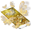 APK Gold Luxury Glitter Butterfly Theme