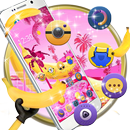 Banana Pink Island Cute Mini Friends Theme APK