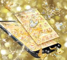 Golden Diamond Butterfly Luxury Theme imagem de tela 2