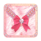Różowy iluzję bow tie pluszowy soczysty launcher ikona