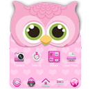3d pink cute owl theme APK