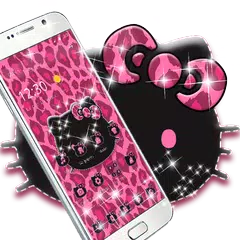 Pink Kitty Shine Leopard Cute Kitten Theme