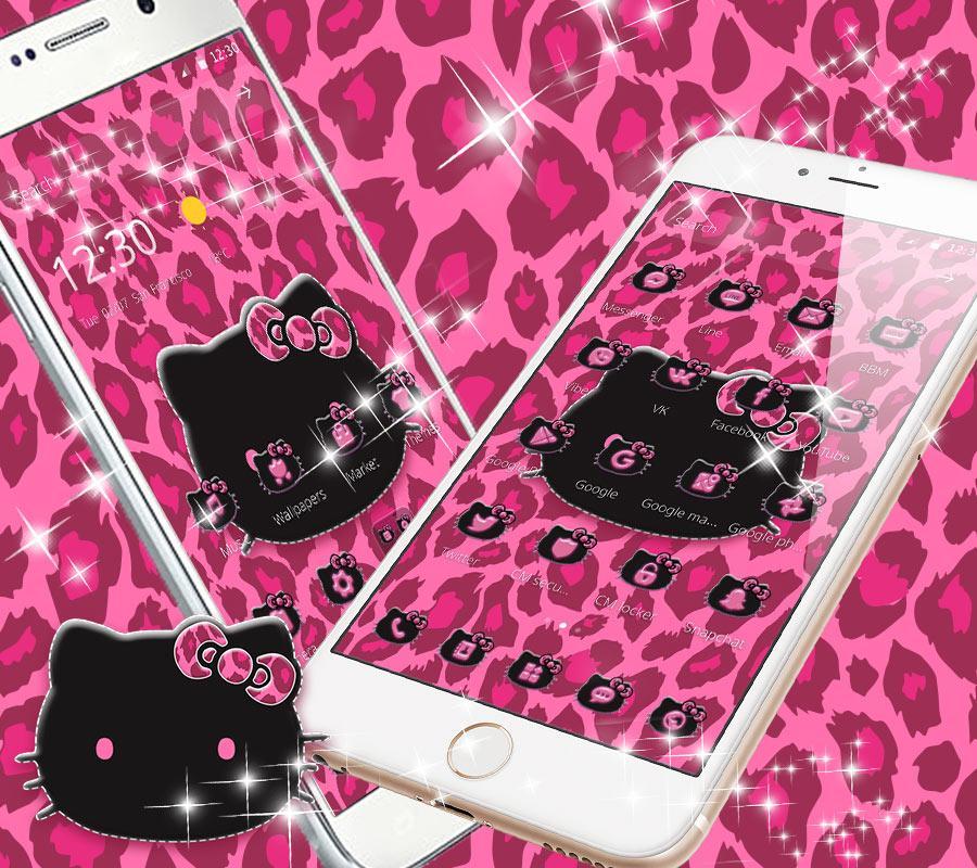 Android 用の キティのキュートなピンクのヒョウ子猫のテーマ ピンクのヒョウの輝き壁紙 Apk をダウンロード