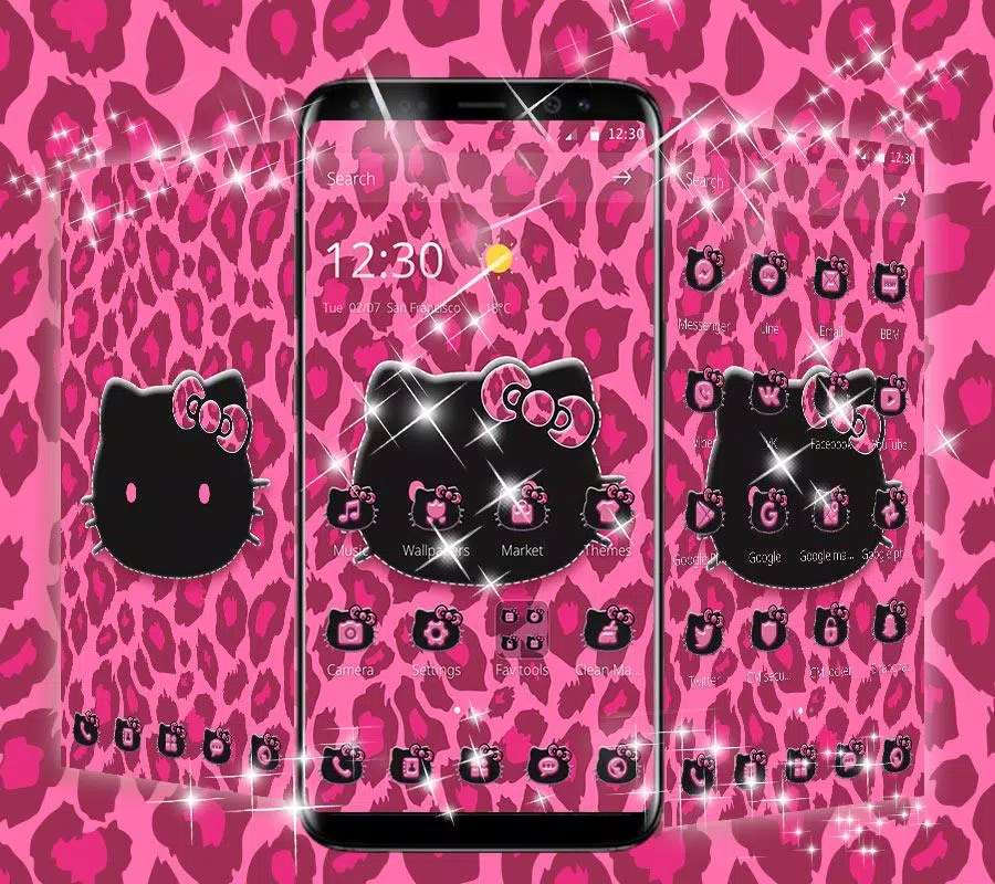 Android向けのキティのキュートなピンクのヒョウ子猫のテーマ ピンクのヒョウの輝き壁紙 Apkをダウンロードしましょう