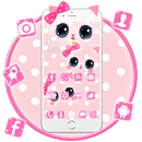 Cute Kawaii Pink Bow Cat Theme APK