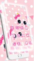 Cute Kawaii Pink Bow Cat Theme syot layar 2