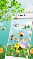 Cute Yellow Honeybee 2d theme (free) تصوير الشاشة 1