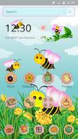 Cute Yellow Honeybee 2d theme (free) تصوير الشاشة 3