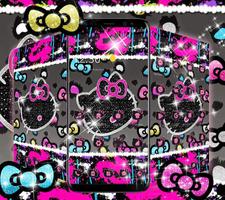 برنامه‌نما Kitty Black Diamond Bowknot Sweet Princess Theme عکس از صفحه
