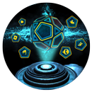 Neon Pentagon Blue Tech Theme APK
