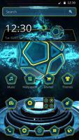 Neon Pentagon Blue Tech Theme 截图 3