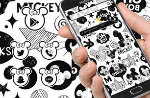 Cute Mouse Black & White Graffiti Theme 3d ภาพหน้าจอ 1