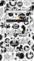 برنامه‌نما Cute Mouse Black & White Graffiti Theme 3d عکس از صفحه