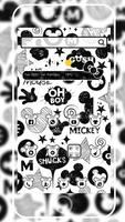 Cute Mouse Black & White Graffiti Theme 3d screenshot 3