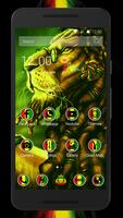 Reggae Rasta Lion Launcher Affiche