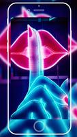 3d fashion girl kissing colorful neon theme syot layar 2