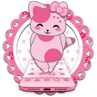 Cute Pink Kitten Blush Rose Theme أيقونة