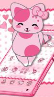 Cute Pink Kitten Blush Rose Theme Cartaz