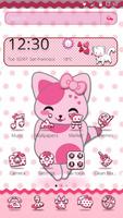 Cute Pink Kitten Blush Rose Theme capture d'écran 1