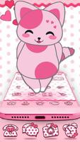 Cute Pink Kitten Blush Rose Theme capture d'écran 2