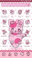 Cute Pink Kitten Blush Rose Theme capture d'écran 3