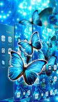 Blue Neon Butterfly Theme 스크린샷 1