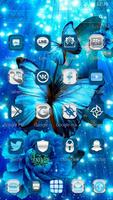 Blue Neon Butterfly Theme imagem de tela 2