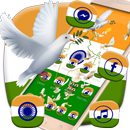 APK Indian Independence Day flag theme, peace pigeon