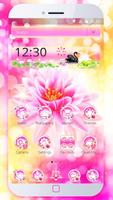 Beautiful Pink Lotus Theme Affiche