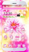 Beautiful Pink Lotus Theme Plakat