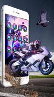 Blue Moto Fast Speed Theme capture d'écran 1