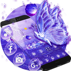 Purple Crystal Water Drop Butterfly Theme Zeichen