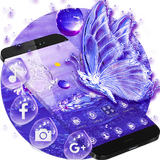 Purple Crystal Water Drop Butterfly Theme Zeichen