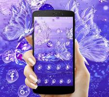 Purple Crystal Water Drop Butterfly Theme Screenshot 2