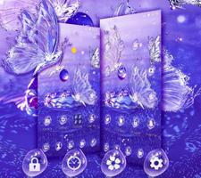 Purple Crystal Water Drop Butterfly Theme Screenshot 3