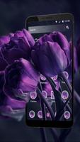 Purple Tulip Flower Theme Affiche
