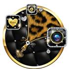 Ouro de luxo - Zíper de diamante Tema ícone