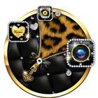 Leopard Print - Diamond Zipper Theme ไอคอน