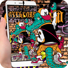 Crocodile Overlord Street Graffiti Fashion Theme icône
