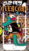 Crocodile Overlord Street Graffiti Fashion Theme Affiche