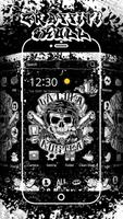 Hip Hop Graffiti Skull Theme الملصق