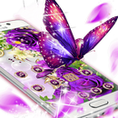 APK Purple Flowers Butterfly Diamond Theme