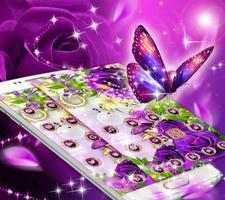 Thème Purple Butterfly Diamant Affiche