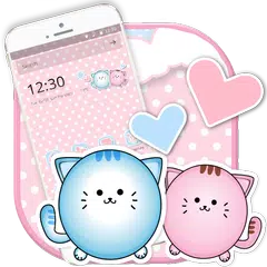 download Cute Kitty Pink Cat Launcher Theme APK