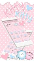 Cute Kitty Pink Cat Launcher Theme poster