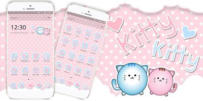 Cute Kitty Pink Cat Launcher Theme screenshot 3